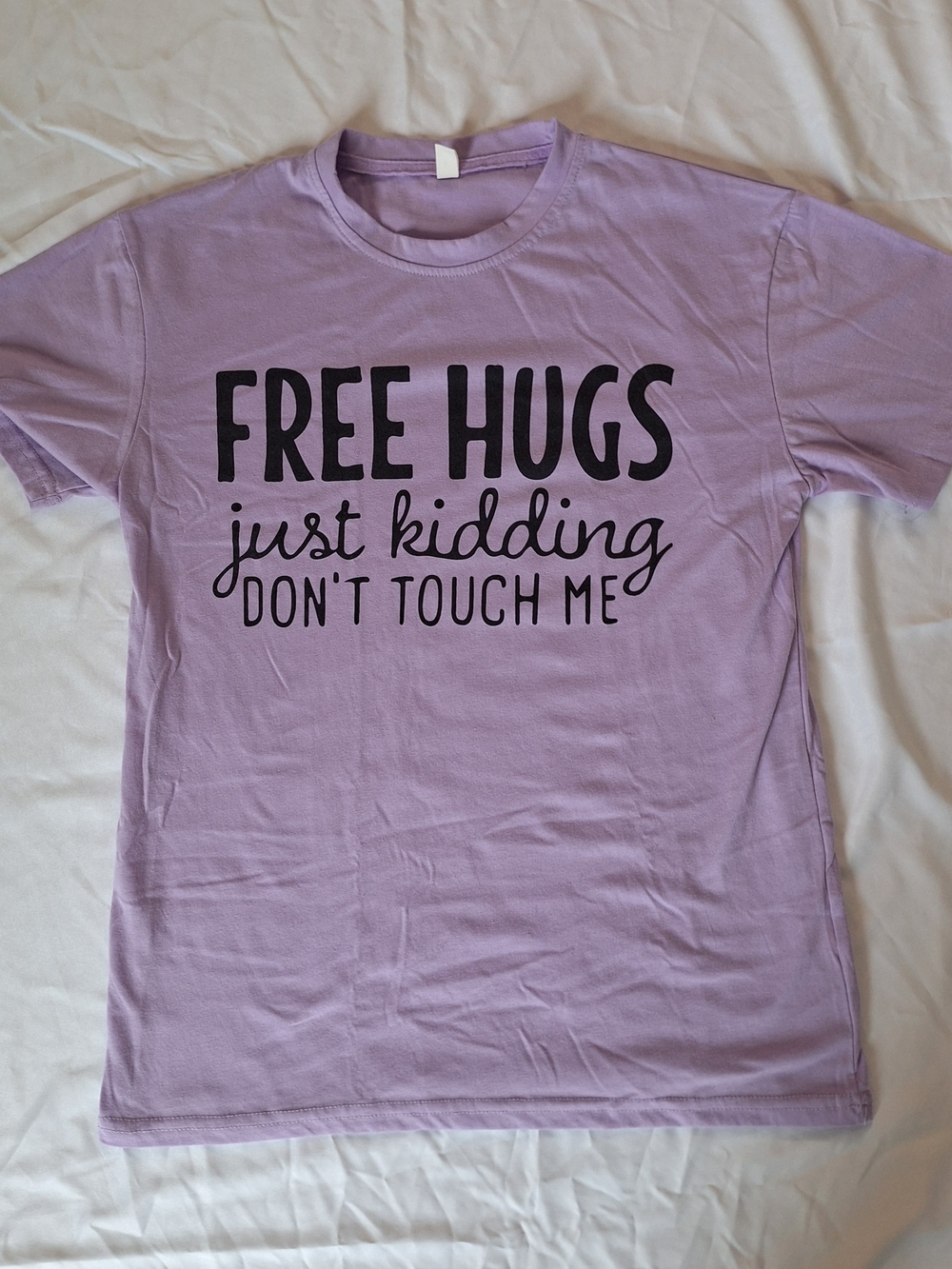 Purple Women's Short Sleeve Funny Graphic Print M T-Shirt Crew Neck